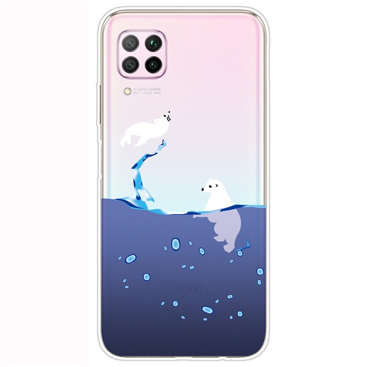 Motif D'impression Coque TPU Soft Phone Arrière Pour Lite Huawei P40 / Nova 6 Se / Nova 7i - Ours Polaire-1