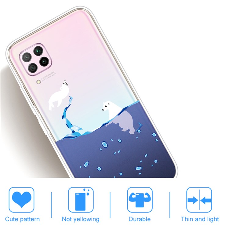 Motif D'impression Coque TPU Soft Phone Arrière Pour Lite Huawei P40 / Nova 6 Se / Nova 7i - Ours Polaire-2
