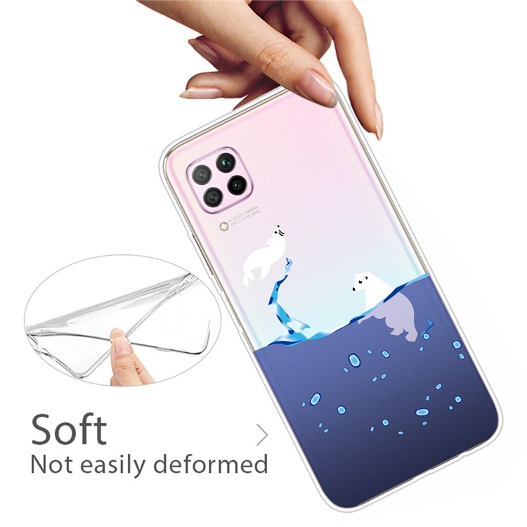 Motif D'impression Coque TPU Soft Phone Arrière Pour Lite Huawei P40 / Nova 6 Se / Nova 7i - Ours Polaire-4