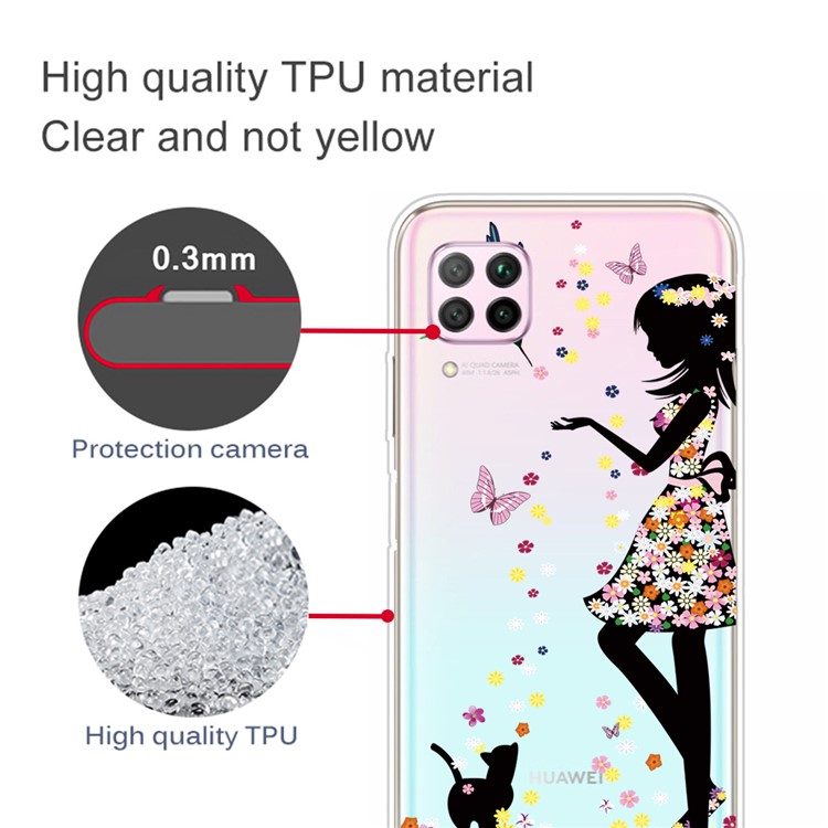 Pattern Printing TPU Soft Phone Back Shell for Huawei P40 Lite/Nova 6 SE/Nova 7i - Beautiful Girl-2