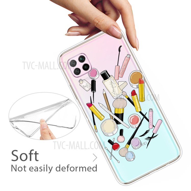 Pattern Printing TPU Soft Phone Back Shell for Huawei P40 Lite/Nova 6 SE/Nova 7i - Cosmetic-3