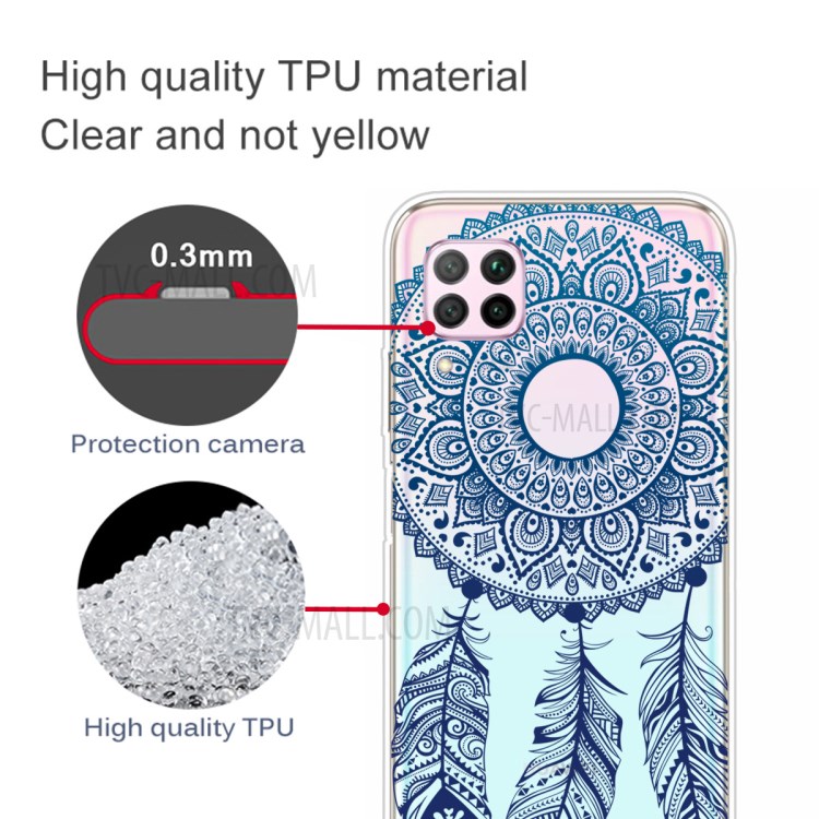 Pattern Printing TPU Soft Phone Back Shell for Huawei P40 Lite/Nova 6 SE/Nova 7i - Malanda Flower-2