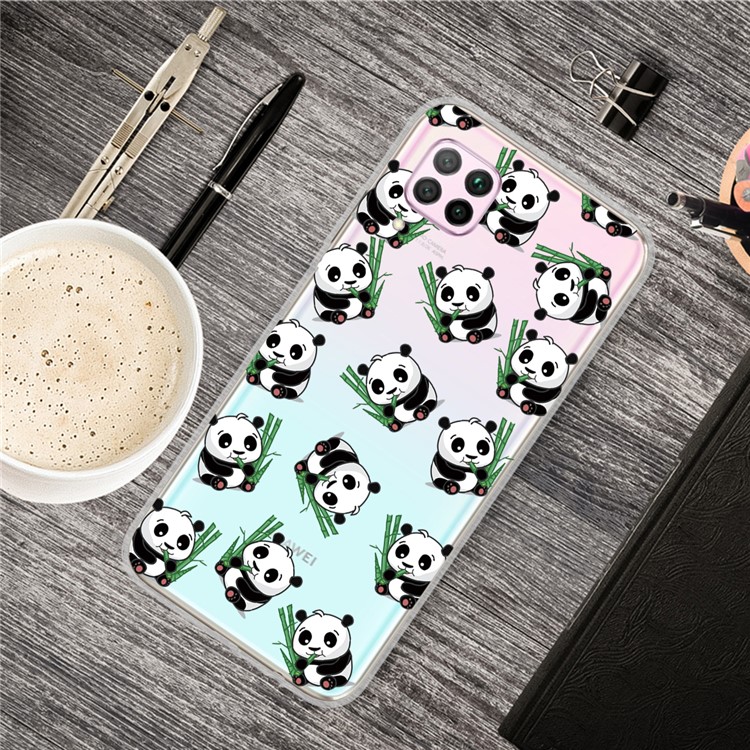 Impresión Del Patrón TPU Carcasa Del Respaldo Teléfono Suave Para Lite P40 Huawei / Nova 6 Se / 7i Nova - Pandas Lindo-5