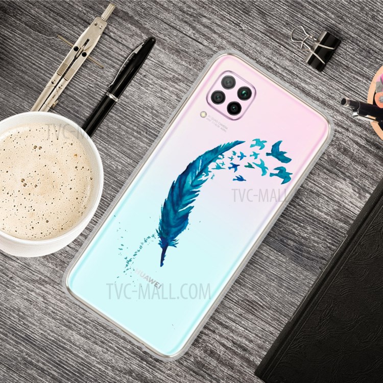 Pattern Printing TPU Soft Phone Back Shell for Huawei P40 Lite/Nova 6 SE/Nova 7i - Feather-5