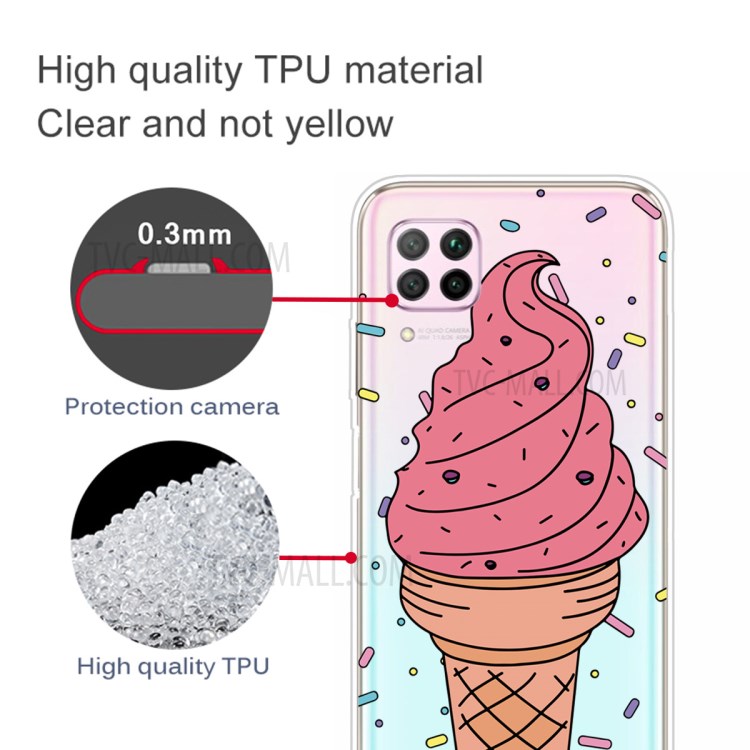 Pattern Printing TPU Soft Phone Back Shell for Huawei P40 Lite/Nova 6 SE/Nova 7i - Ice Cream-2