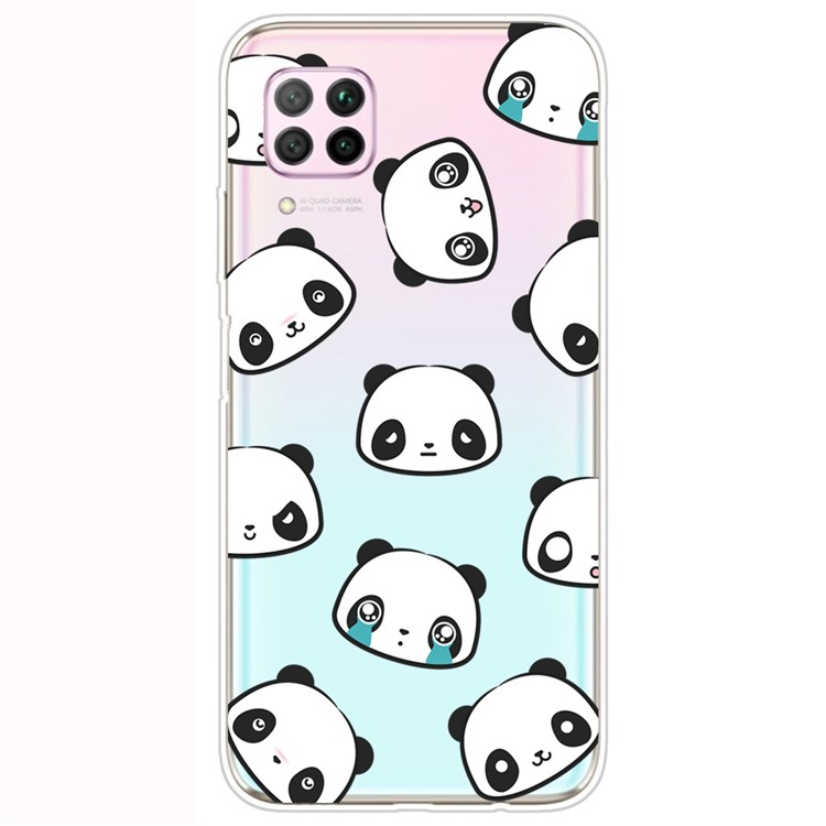 Pattern Printing TPU Soft Phone Back Shell for Huawei P40 Lite/Nova 6 SE/Nova 7i - Pandas-1