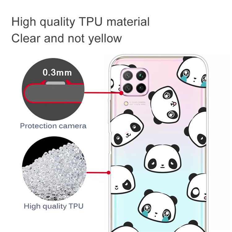 Pattern Printing TPU Soft Phone Back Shell for Huawei P40 Lite/Nova 6 SE/Nova 7i - Pandas-2