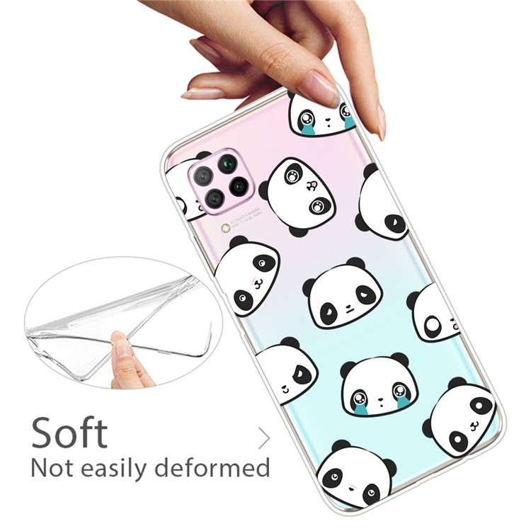 Pattern Printing TPU Soft Phone Back Shell for Huawei P40 Lite/Nova 6 SE/Nova 7i - Pandas-3