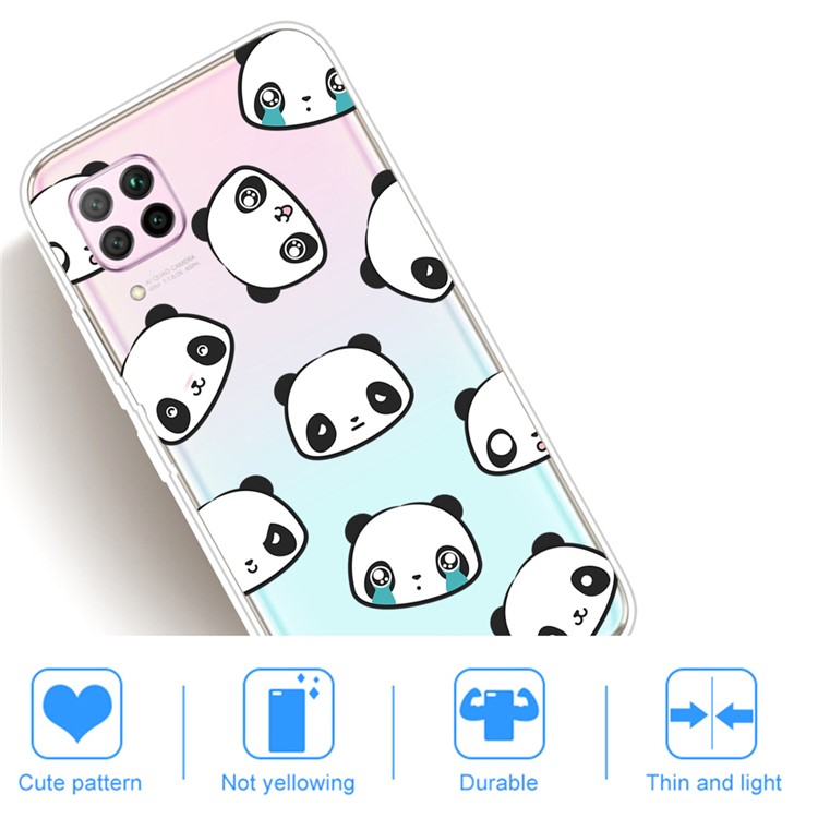 Pattern Printing TPU Soft Phone Back Shell for Huawei P40 Lite/Nova 6 SE/Nova 7i - Pandas-4