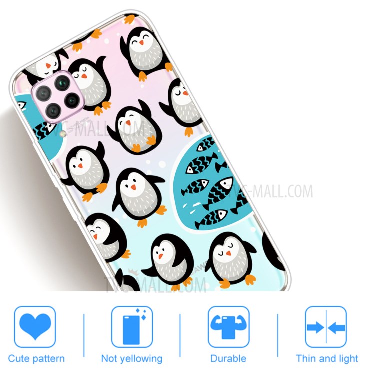Pattern Printing TPU Soft Phone Back Shell for Huawei P40 Lite/Nova 6 SE/Nova 7i - Little Penguin-4
