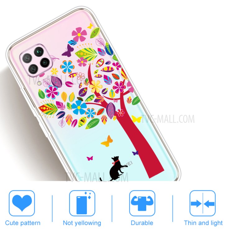 Soft Shell Telefono Indietro Stampa TPU Modello Per Huawei P40 Lite / Nova 6 SE / Nova 7i - Albero Colorato-4
