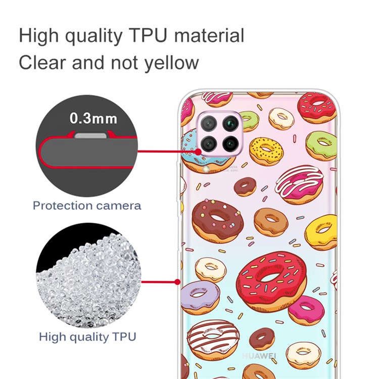 Pattern Printing TPU Soft Phone Back Shell for Huawei P40 Lite/Nova 6 SE/Nova 7i - Donuts-2