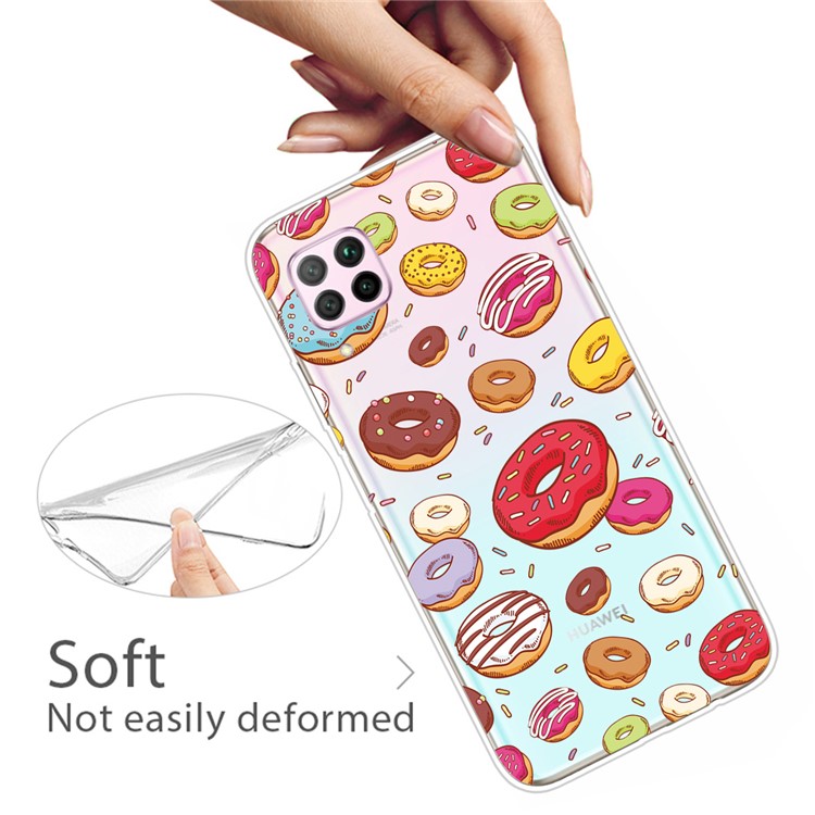 Pattern Printing TPU Soft Phone Back Shell for Huawei P40 Lite/Nova 6 SE/Nova 7i - Donuts-3