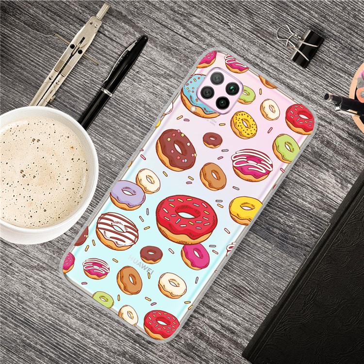 Pattern Printing TPU Soft Phone Back Shell for Huawei P40 Lite/Nova 6 SE/Nova 7i - Donuts-5
