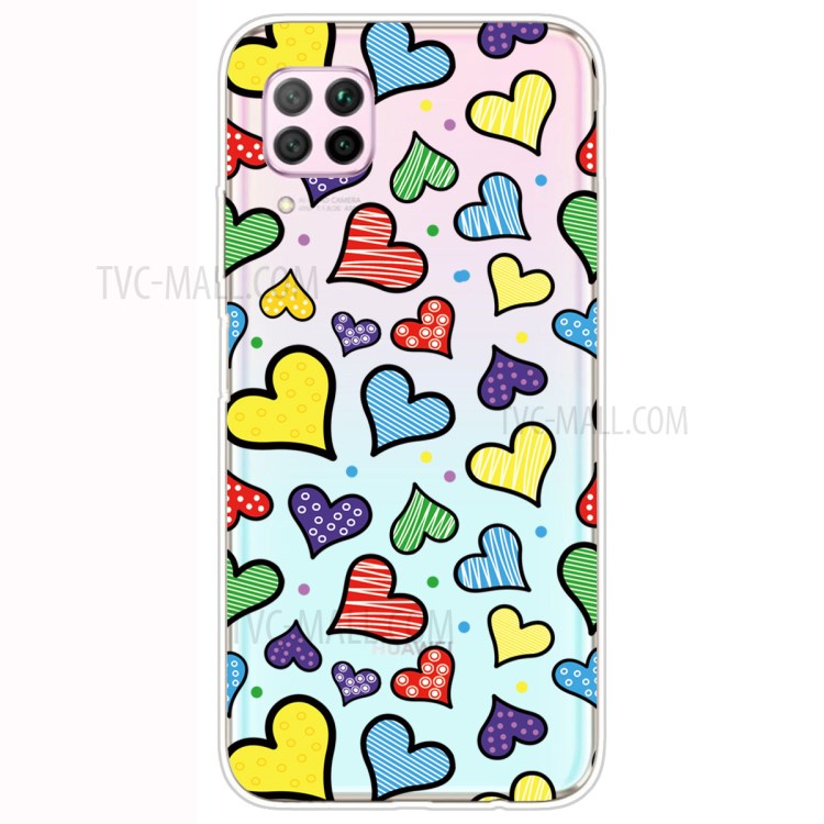 Pattern Printing TPU Soft Phone Back Shell for Huawei P40 Lite/Nova 6 SE/Nova 7i - Love Hearts-1