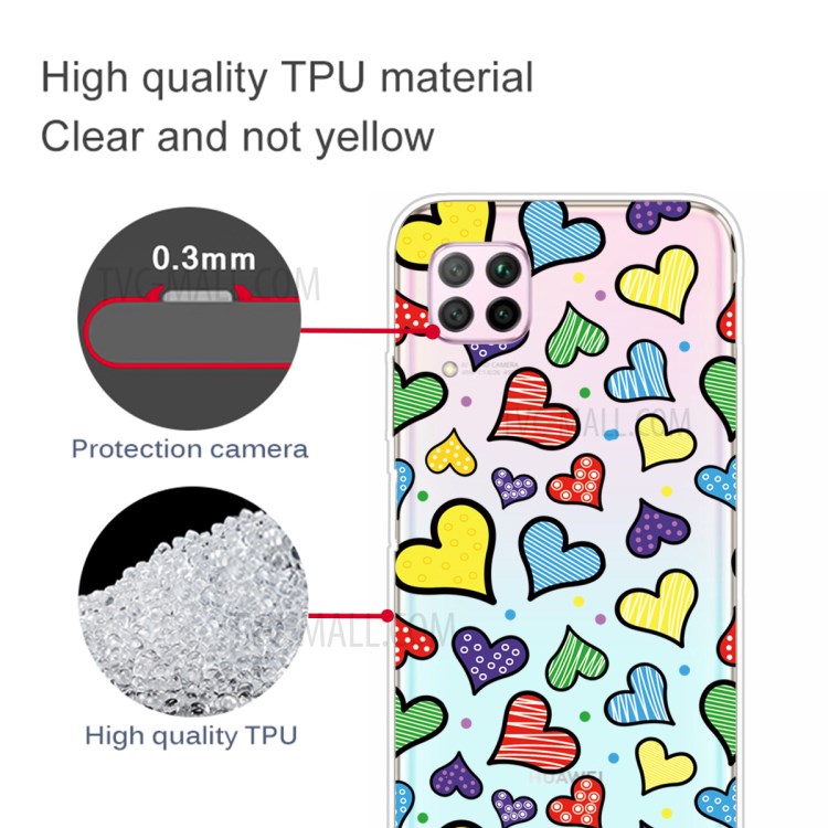 Pattern Printing TPU Soft Phone Back Shell for Huawei P40 Lite/Nova 6 SE/Nova 7i - Love Hearts-2
