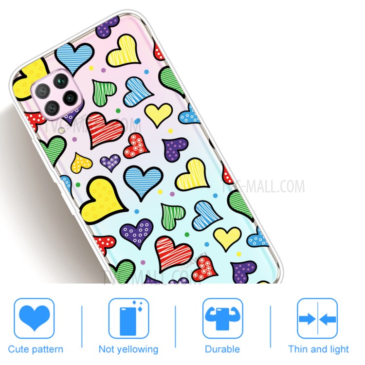 Pattern Printing TPU Soft Phone Back Shell for Huawei P40 Lite/Nova 6 SE/Nova 7i - Love Hearts-4