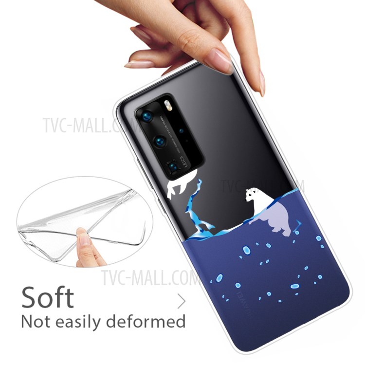 Musterdruck TPU Weich Telefonabdeckung Für Huawei P40 Pro - Eisbär-3