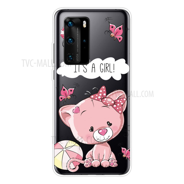 Copertura Del Telefono Di Morbida Stampa TPU Modello Per Huawei P40 Pro - È Una Ragazza-1