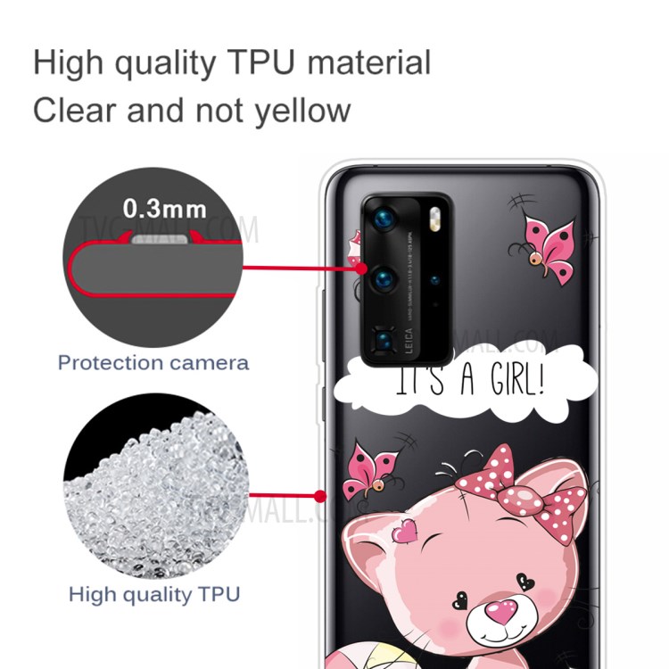 Copertura Del Telefono Di Morbida Stampa TPU Modello Per Huawei P40 Pro - È Una Ragazza-2