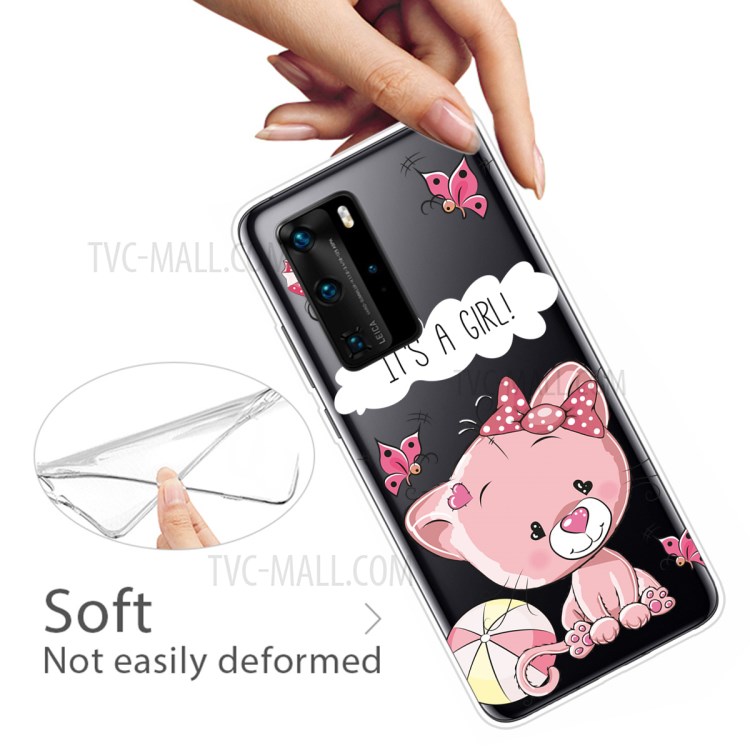 Copertura Del Telefono Di Morbida Stampa TPU Modello Per Huawei P40 Pro - È Una Ragazza-3