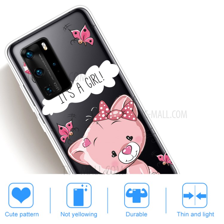 Copertura Del Telefono Di Morbida Stampa TPU Modello Per Huawei P40 Pro - È Una Ragazza-4