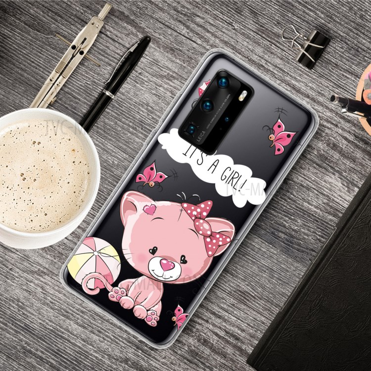 Copertura Del Telefono Di Morbida Stampa TPU Modello Per Huawei P40 Pro - È Una Ragazza-5