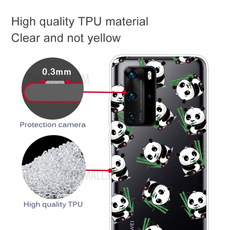 Pattern Printing TPU Soft Phone Cover for Huawei P40 Pro - Cute Panda-2