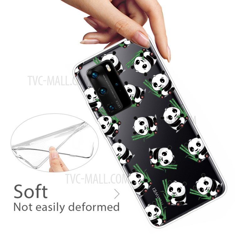 Pattern Printing TPU Soft Phone Cover for Huawei P40 Pro - Cute Panda-3