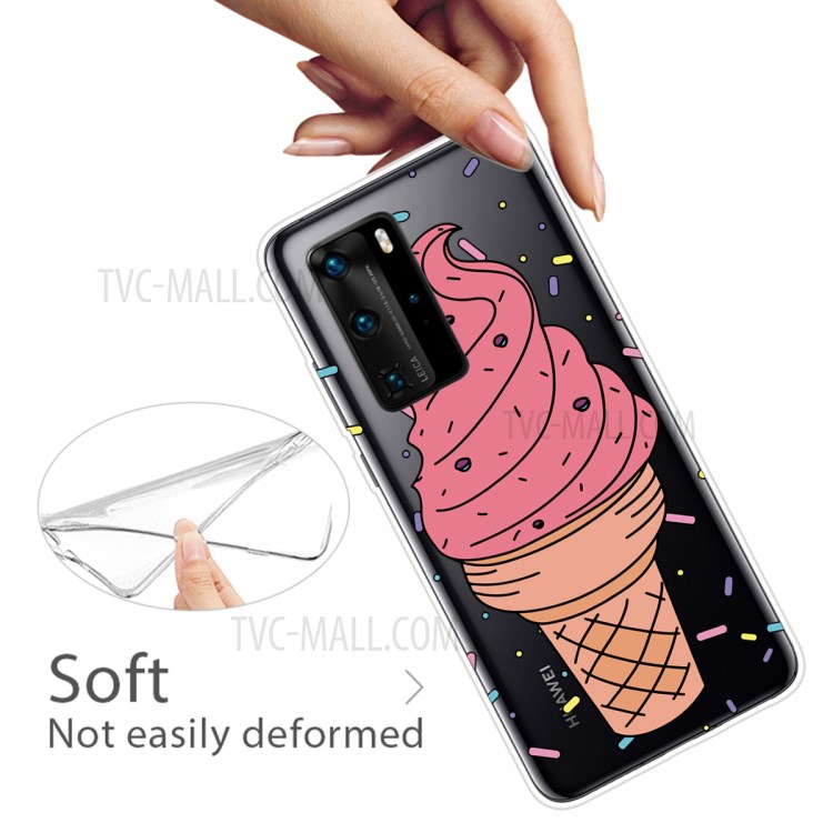 Pattern Printing TPU Soft Phone Cover for Huawei P40 Pro - Ice Cream-3
