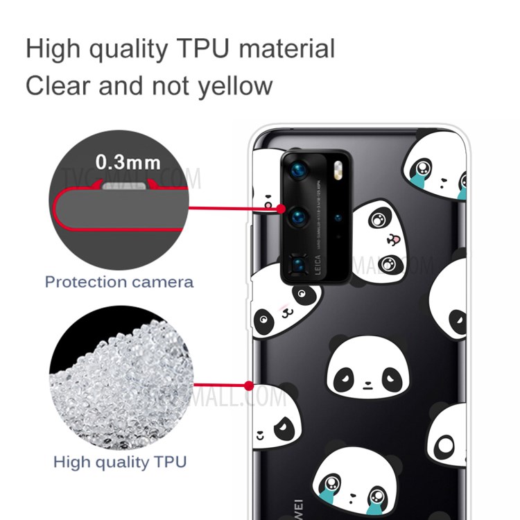 Pattern Printing TPU Soft Phone Cover for Huawei P40 Pro - Pandas-2