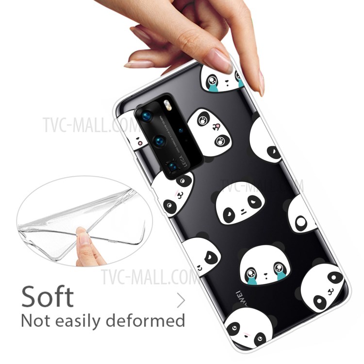 Pattern Printing TPU Soft Phone Cover for Huawei P40 Pro - Pandas-3