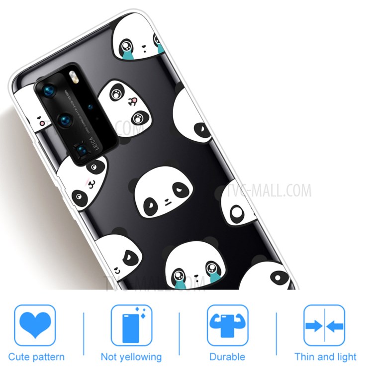 Pattern Printing TPU Soft Phone Cover for Huawei P40 Pro - Pandas-4