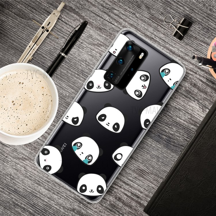 Pattern Printing TPU Soft Phone Cover for Huawei P40 Pro - Pandas-5
