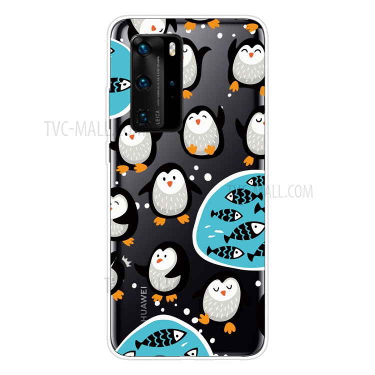 Pattern Printing TPU Soft Phone Cover for Huawei P40 Pro - Little Penguin-1