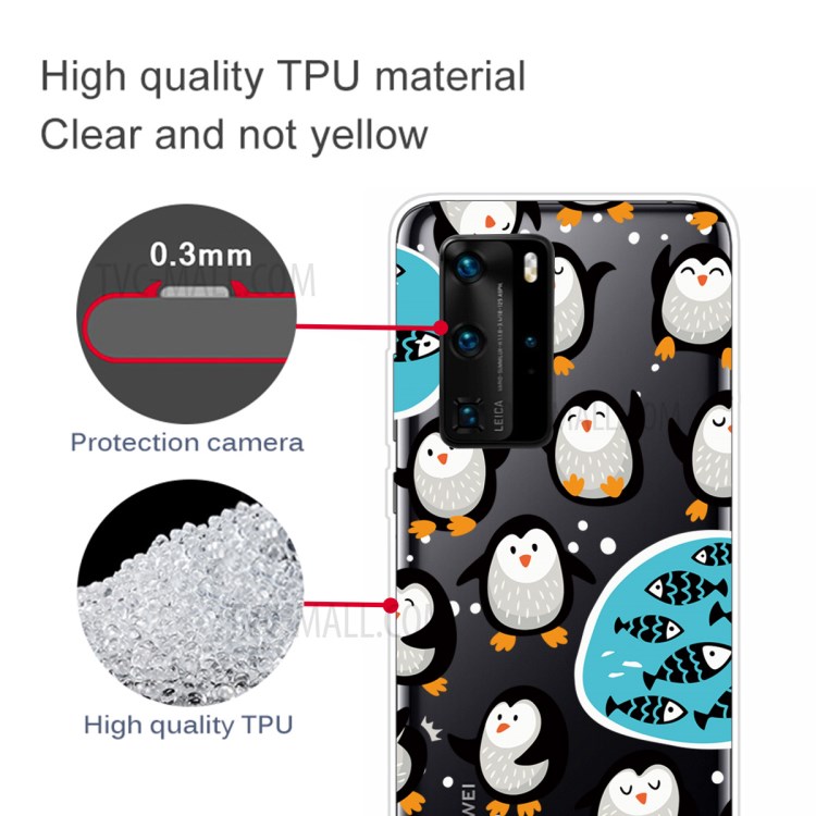 Pattern Printing TPU Soft Phone Cover for Huawei P40 Pro - Little Penguin-2