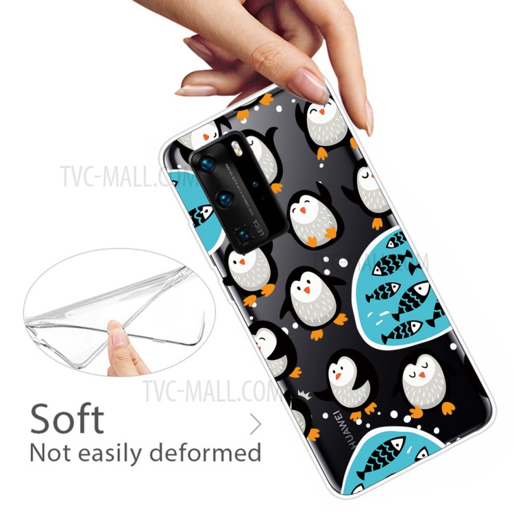 Pattern Printing TPU Soft Phone Cover for Huawei P40 Pro - Little Penguin-3