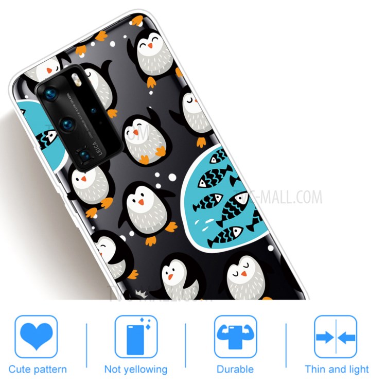 Pattern Printing TPU Soft Phone Cover for Huawei P40 Pro - Little Penguin-4