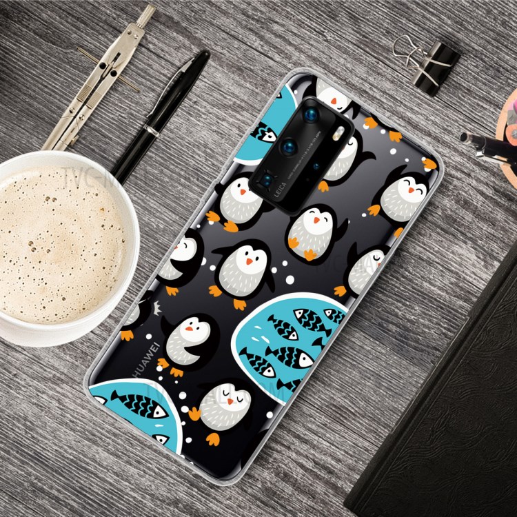 Pattern Printing TPU Soft Phone Cover for Huawei P40 Pro - Little Penguin-5