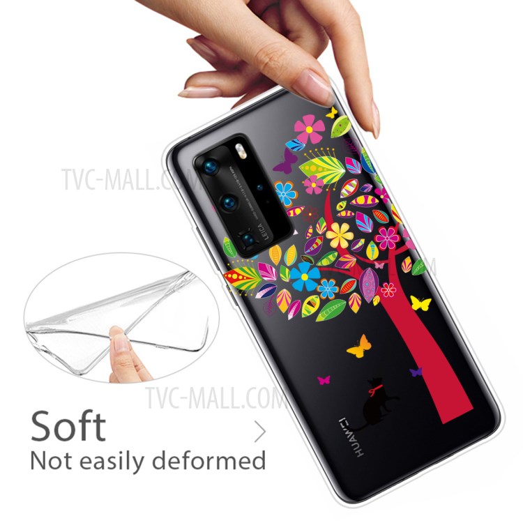 Impresión Del Patrón TPU Cubierta Del Teléfono Suave Para La Pro P40 Huawei - árbol Colorido-3