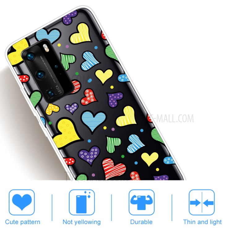 Impresión Del Patrón TPU Cubierta Del Teléfono Suave Para La Pro P40 Huawei - Corazones De Amor-4