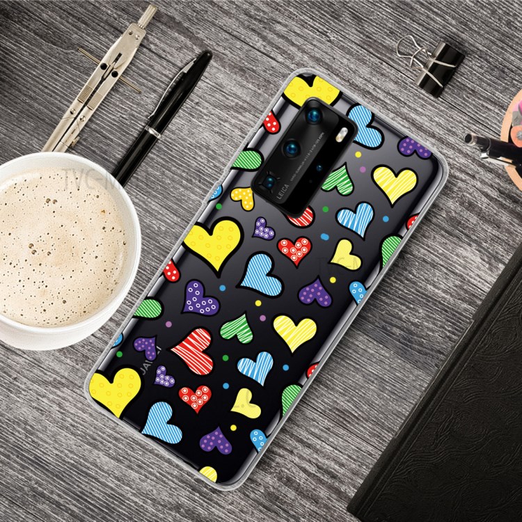 Impresión Del Patrón TPU Cubierta Del Teléfono Suave Para La Pro P40 Huawei - Corazones De Amor-5