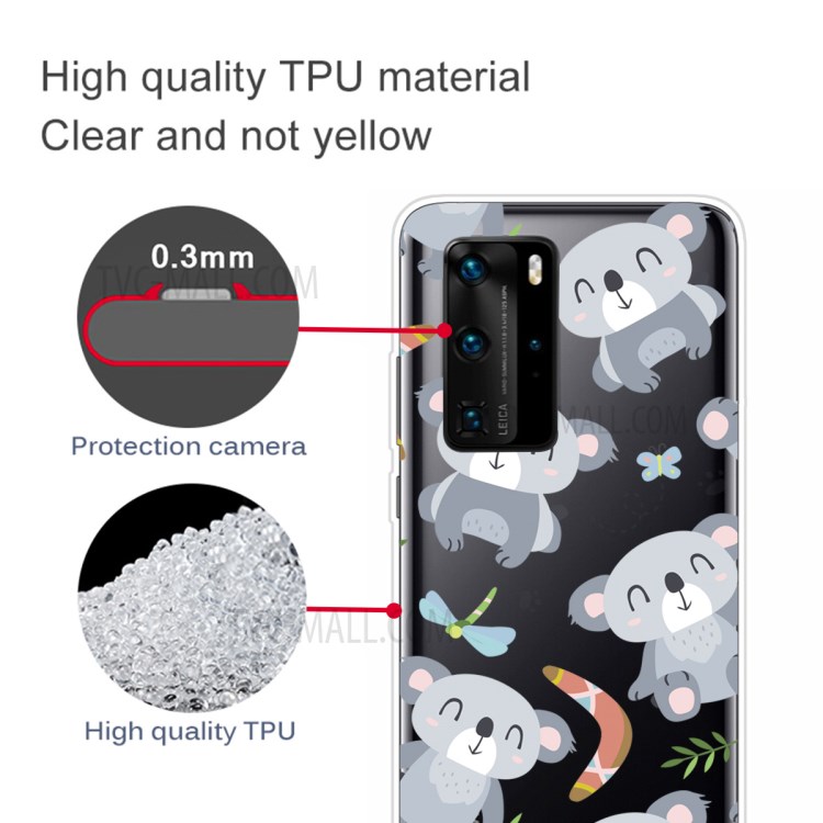 Pattern Printing TPU Soft Phone Cover for Huawei P40 Pro - Koala-2