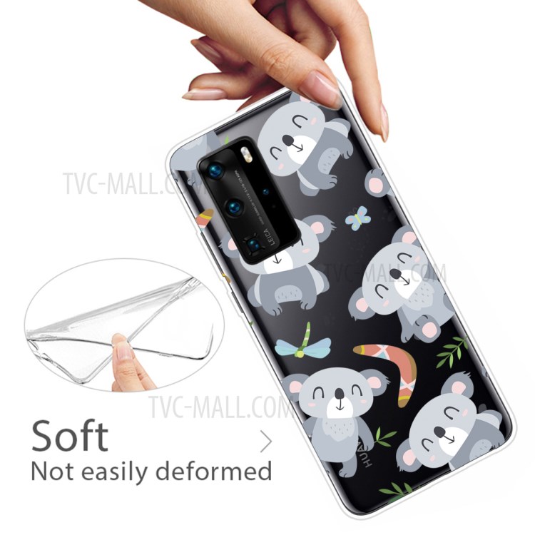 Pattern Printing TPU Soft Phone Cover for Huawei P40 Pro - Koala-3