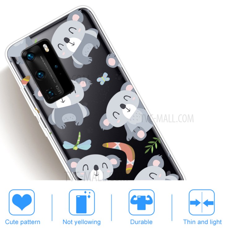 Pattern Printing TPU Soft Phone Cover for Huawei P40 Pro - Koala-4