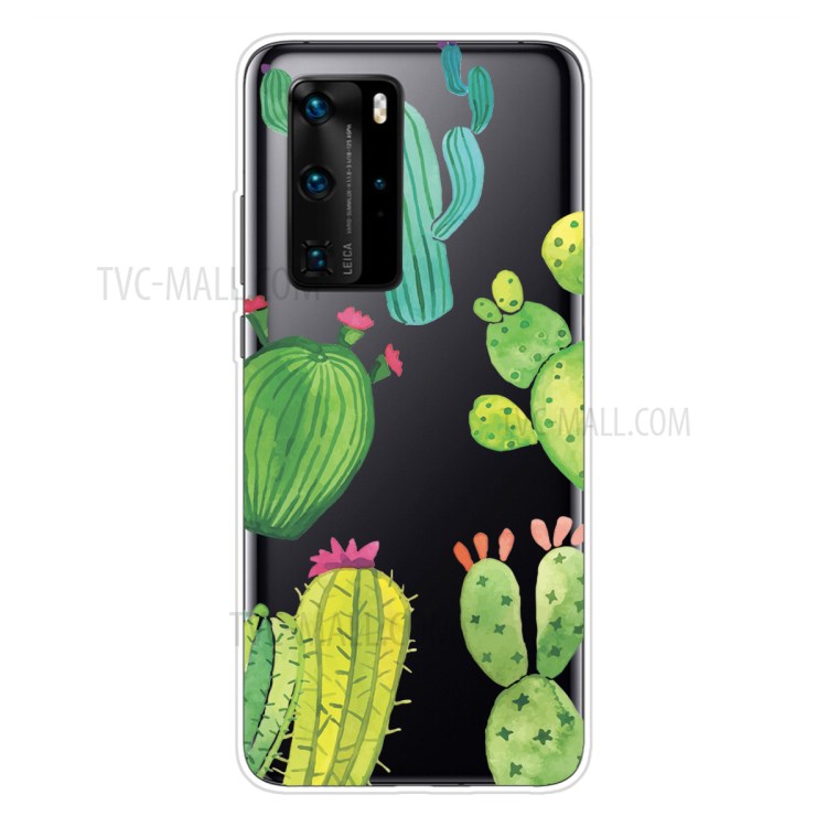 Impresión Del Patrón TPU Cubierta Del Teléfono Suave Para La Pro P40 Huawei - Cactus-1