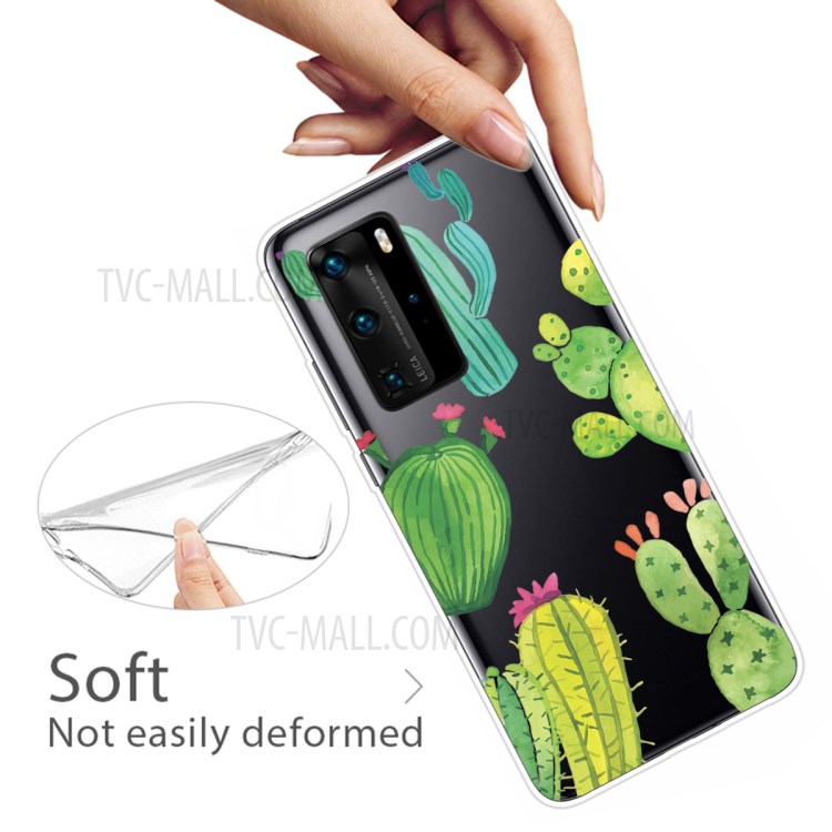 Impresión Del Patrón TPU Cubierta Del Teléfono Suave Para La Pro P40 Huawei - Cactus-3