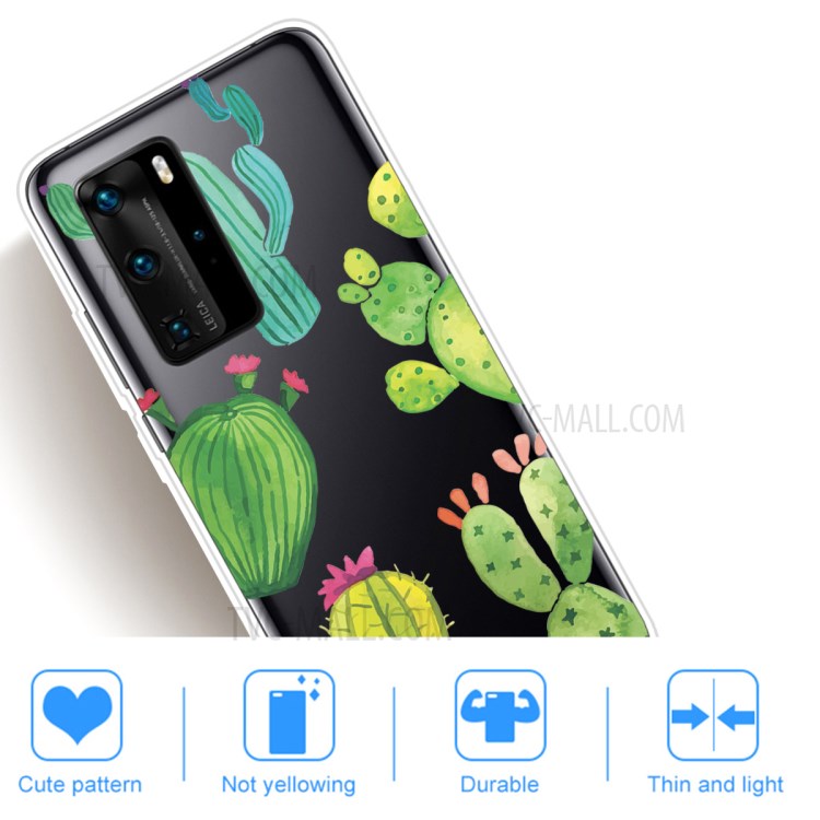 Impresión Del Patrón TPU Cubierta Del Teléfono Suave Para La Pro P40 Huawei - Cactus-4