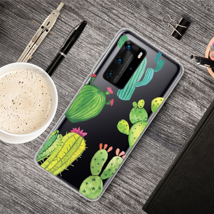 Impresión Del Patrón TPU Cubierta Del Teléfono Suave Para La Pro P40 Huawei - Cactus-5