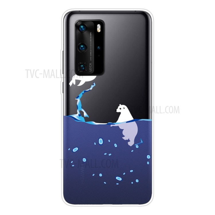 Pattern Printing TPU Soft Phone Cover for Huawei P40 - Polar Bear-1